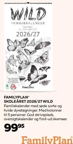 Bog & idé FamilyPlan Skoleåret 2026/27 - WILD (Familiekalender) tilbud