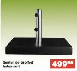 Bauhaus Sunfun parasolfod beton sort tilbud
