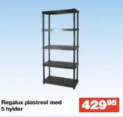 Bauhaus Regalux plastreol med 5 hylder tilbud