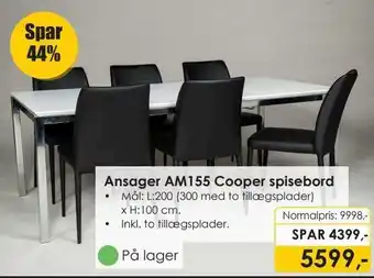 Erling - Christensen Ansager AM155 Cooper Spisebord tilbud