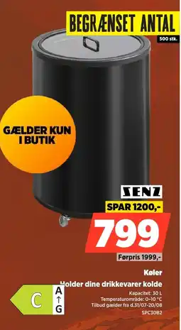 Power Senz Køler Holder dine drikkevarer kolde tilbud