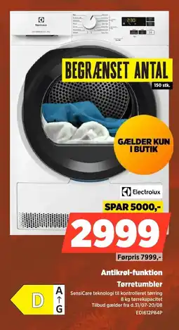 Power Electrolux Antikrøl-funktion Tørretumbler tilbud