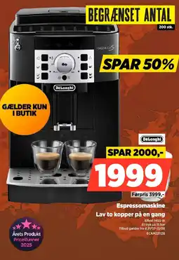 Power Delonghi Espressomaskine Lav to kopper på en gang tilbud