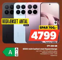 Power 17T 256 GB 6500 mAh batteri med Hypercharge tilbud