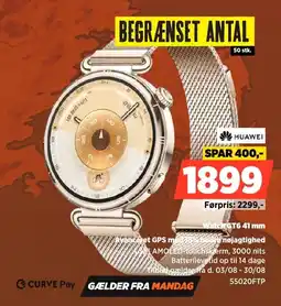 Power Huawei Watch GT6.41 mm Avanceret GPS med texcucare nøjagtighed tilbud