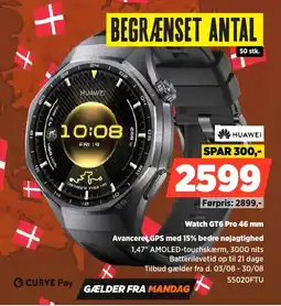 Power Huawei Watch GT6 Pro 46 mm Avanceret GPS med 15% bedre nøjagtighed tilbud