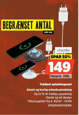 Power Dacota Platinum Trådløst opladningssæt Smart og hurtig enhedsopladning tilbud