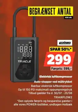 Power Triacle Elektrisk luftkompressor Auto-stopper ved måltrykket tilbud