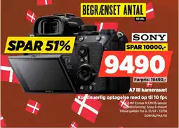Power Sony A7 III kamerasæt Kontinuerlig optagelse med op til 10 fps tilbud