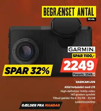 Power Garmin DASHCAM LIVE Altid forbundet med LTE tilbud