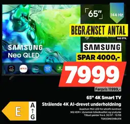 Power Samsung 65" 4K Smart TV Strålende 4K Al-drevet underholdning tilbud