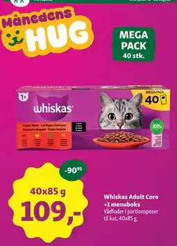 Maxi Zoo Whiskas Adult Core +1 menuboks tilbud