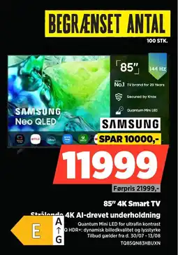 Power Samsung 85" 4K Smart TV Strålande 4K Al-drevet underholdning tilbud