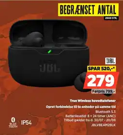 Power Jbl True Wireless hovedtelefoner Opret forbindelse til to enheder på samme tid tilbud