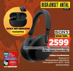 Power Sony Trådløse hovedtelefoner tilbud
