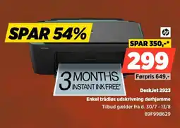 Power Hp DeskJet 2923 Enkel trådløs udskrivning derhjemme tilbud