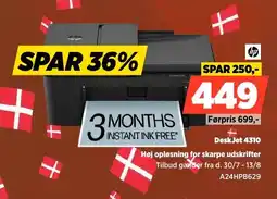 Power Hp DeskJet 4310 Høj opløsning for skarpe udskrifter tilbud