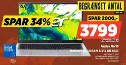 Power Aspire Go 15 Bemærk 16 GB RAM & 512 GB SSD! tilbud