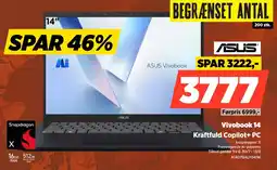Power Asus Vivobook 14 Kraftfuld Copilot+ PC tilbud