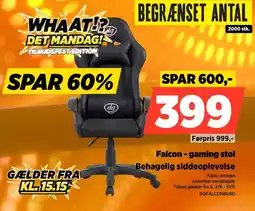 Power Falcon-gaming stol Behagelig siddeoplevelse tilbud
