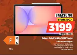 Power Samsung Galaxy Tab S10 Lite WiFi Tablet S Pen medfølger tilbud