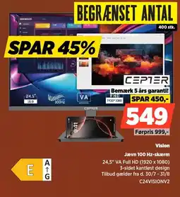 Power Cepter Vision Jævn 100 Hz-skærm tilbud