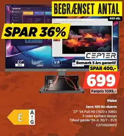Power Cepter Vision Jævn 100 Hz-skærm tilbud