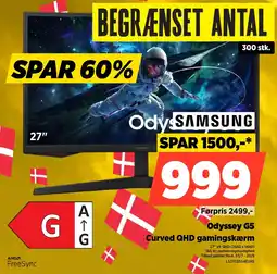 Power Samsung Odyssey G5 Curved QHD gamingskærm tilbud