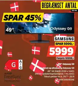 Power Samsung 49" Odyssey G9 rabred og ultrahurtig Odyssey tilbud