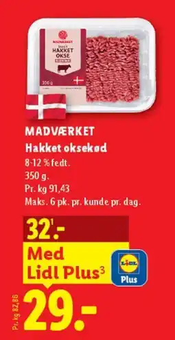 Lidl Madværket hakket oksekød 8-12% fedt tilbud