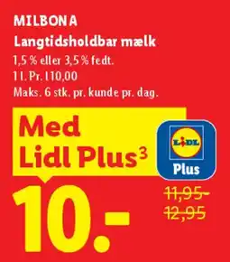 Lidl Langtidsholdbar mælk tilbud