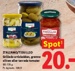 Lidl Grillede artiskokker, grønne oliven eller tørrede tomater tilbud