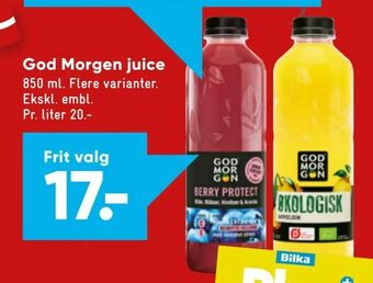 Bilka God Morgen juice tilbud