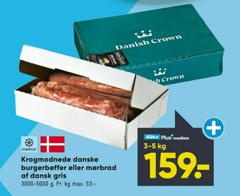 Bilka Krogmodnede danske burgerbøffer eller mørbrad af dansk gris tilbud