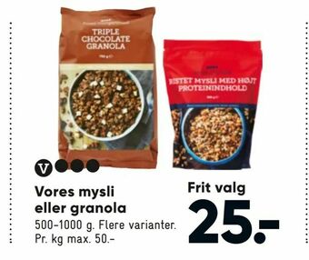 Bilka Vores mysli eller granola tilbud