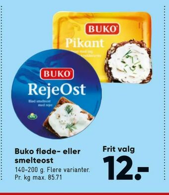 Bilka Buko fløde- eller smelteost tilbud