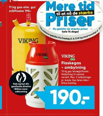 Bilka Flaskegas - ombytning tilbud