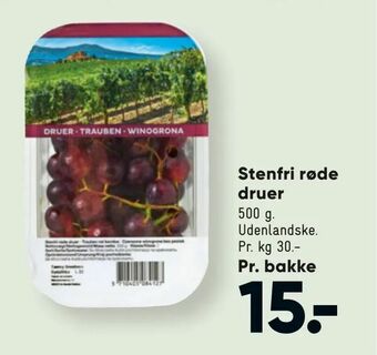 Bilka Stenfri røde druer tilbud