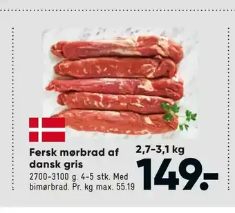 Bilka Fersk mørbrad af 2,7-3,1 kg dansk gris tilbud