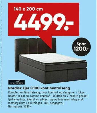 Bilka Nordisk Fjer C100 kontinentalseng tilbud
