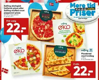 Bilka Salling økologisk italiensk pizza eller Salling stuffed crust pepperoni pizza tilbud