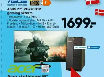 Bilka ASUS 27" VG278Q1R gaming skærm tilbud