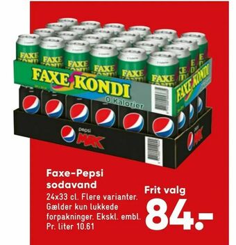 Bilka Faxe-Pepsi sodavand tilbud