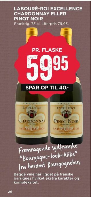 MENY Labouré-roi excellence chardonnay eller pinot noir tilbud