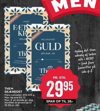 MENY Them skæreost tilbud