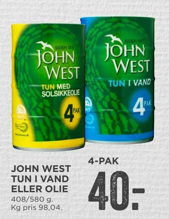 John west tun i vand eller olie