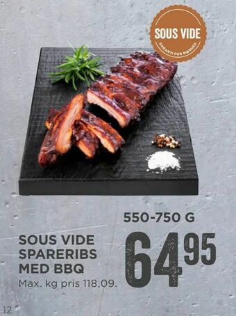 MENY Sous vide spareribs med bbq tilbud