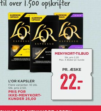 MENY L'or kapsler tilbud
