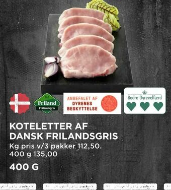 MENY Koteletter af dansk frilandsgris tilbud