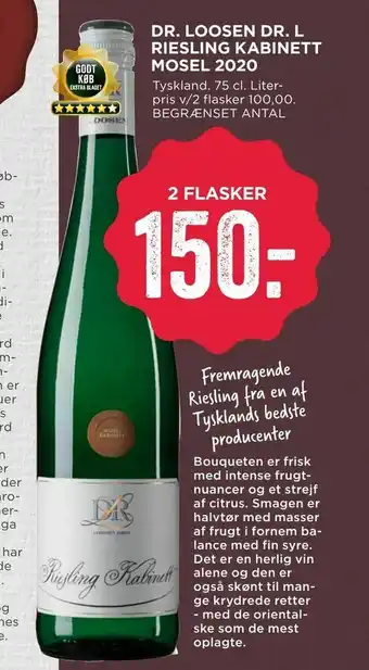 MENY Dr. Loosen Dr. L Riesling Kabinett Mosel 2020 tilbud